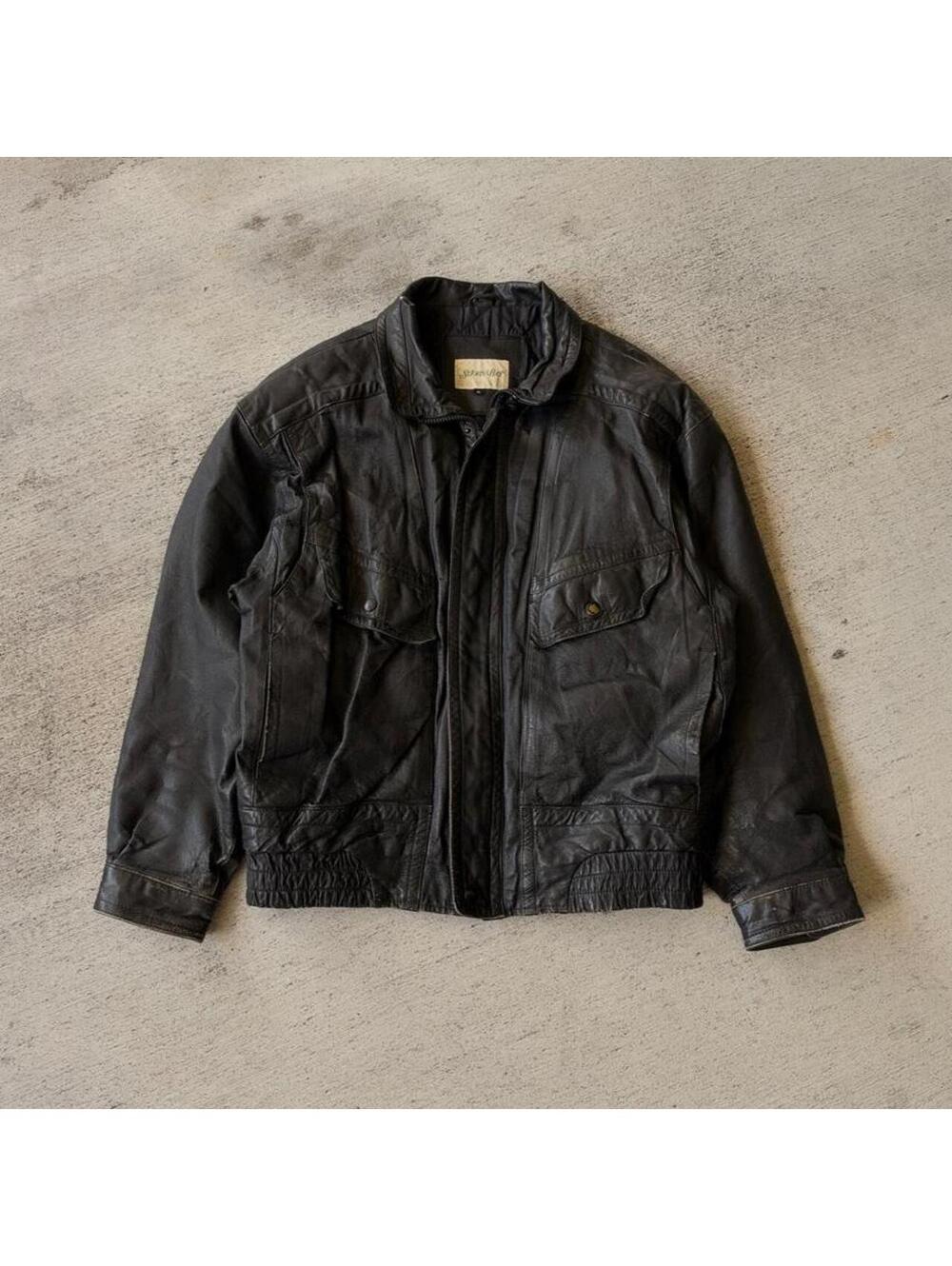 90s St John Bay Leather Jacket